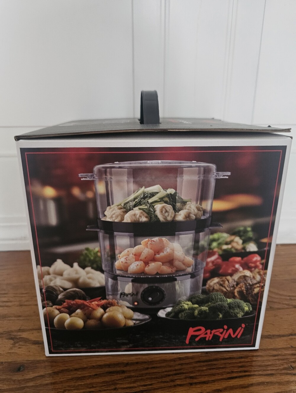 Parini Black Electric Food Steamer - 3-Tier Kitchen Steamer